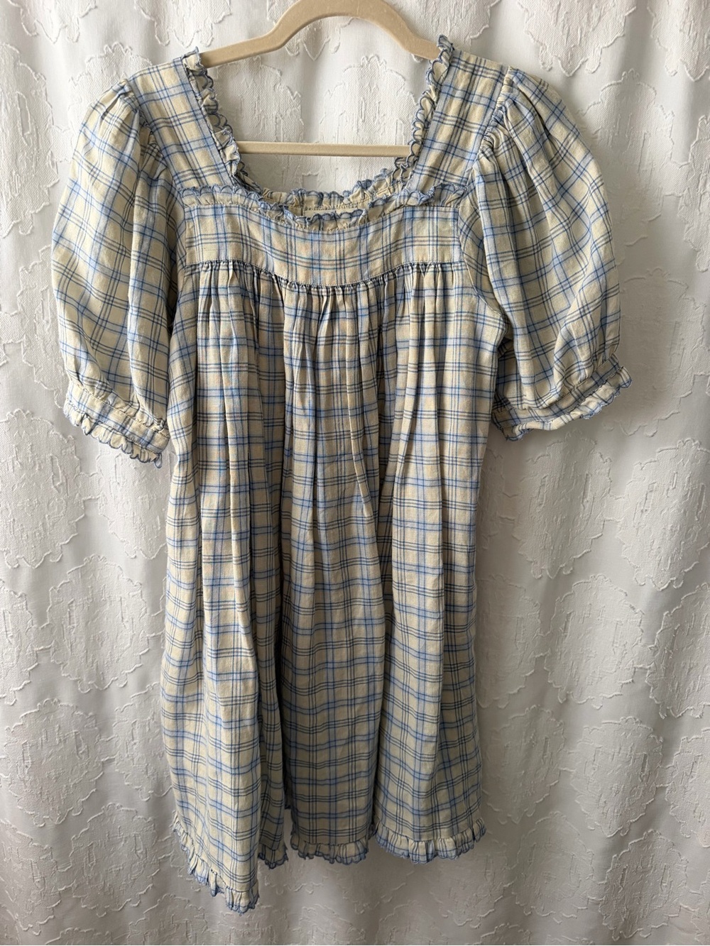 DÔEN Frede Mini Dress in Blue Meadowlark Plaid - Picture 3 of 10